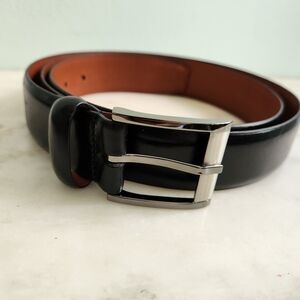 Trafalgar Black Leather Belt Men's Size 44 NEW Full‎ Grain Leather Everyday Belt